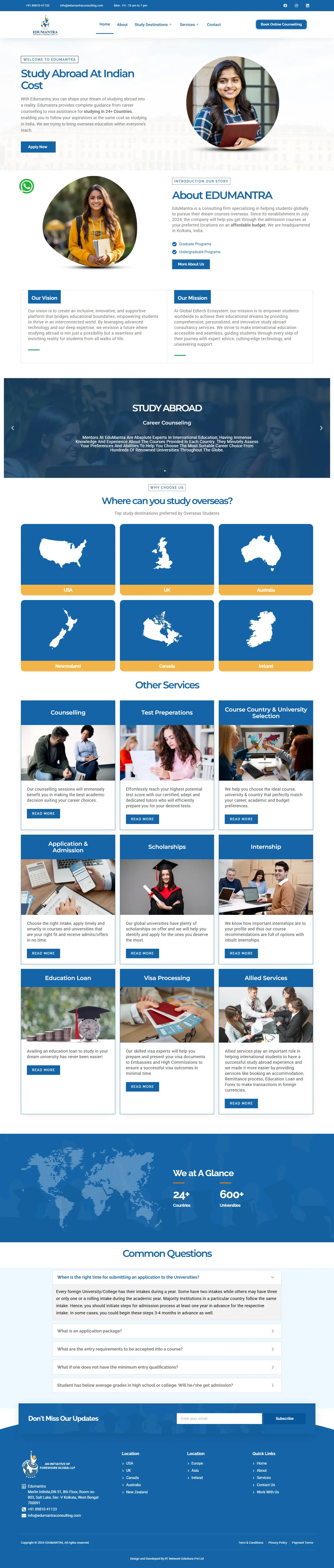 Responsive website design desktop view.