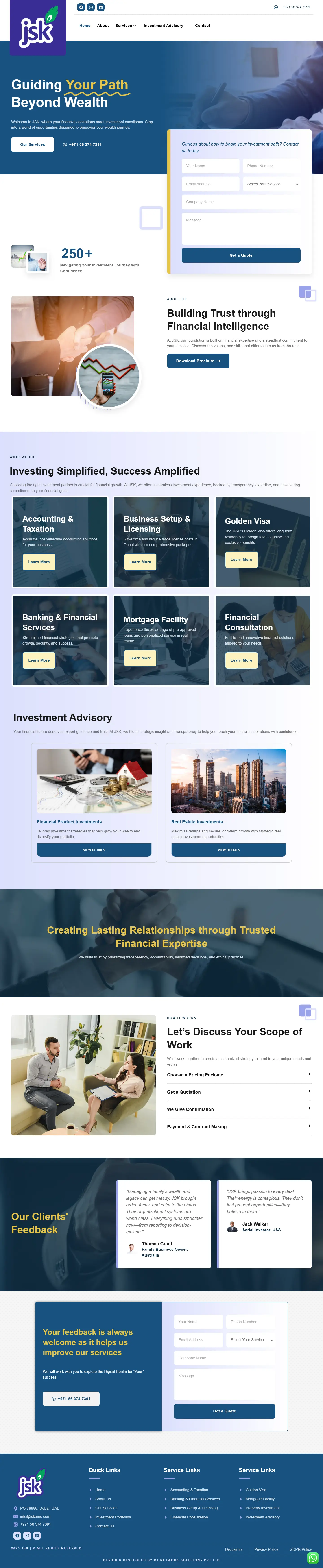 Responsive website design desktop view.