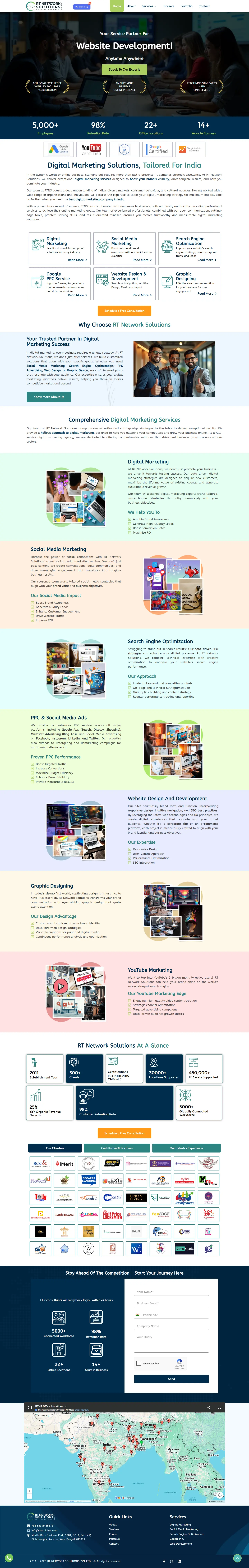 Responsive website design desktop view.