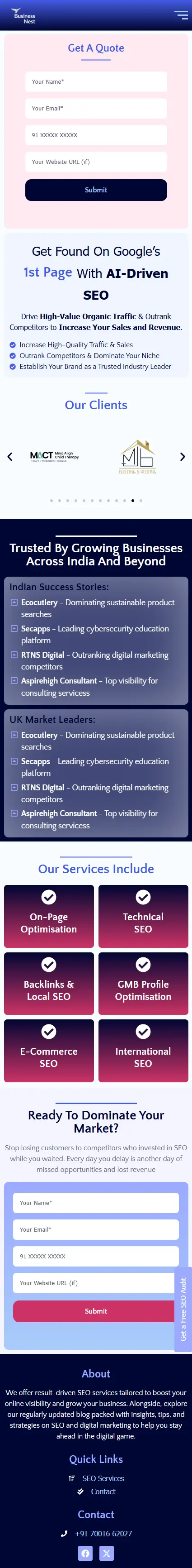 Responsive website design mobile view optimized for user experience.