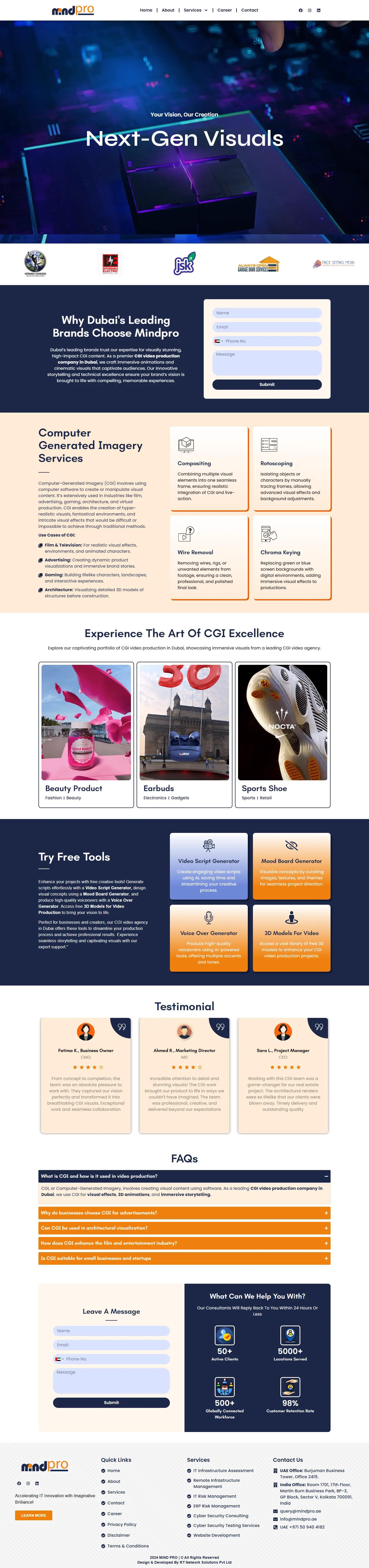 Responsive website design desktop view.