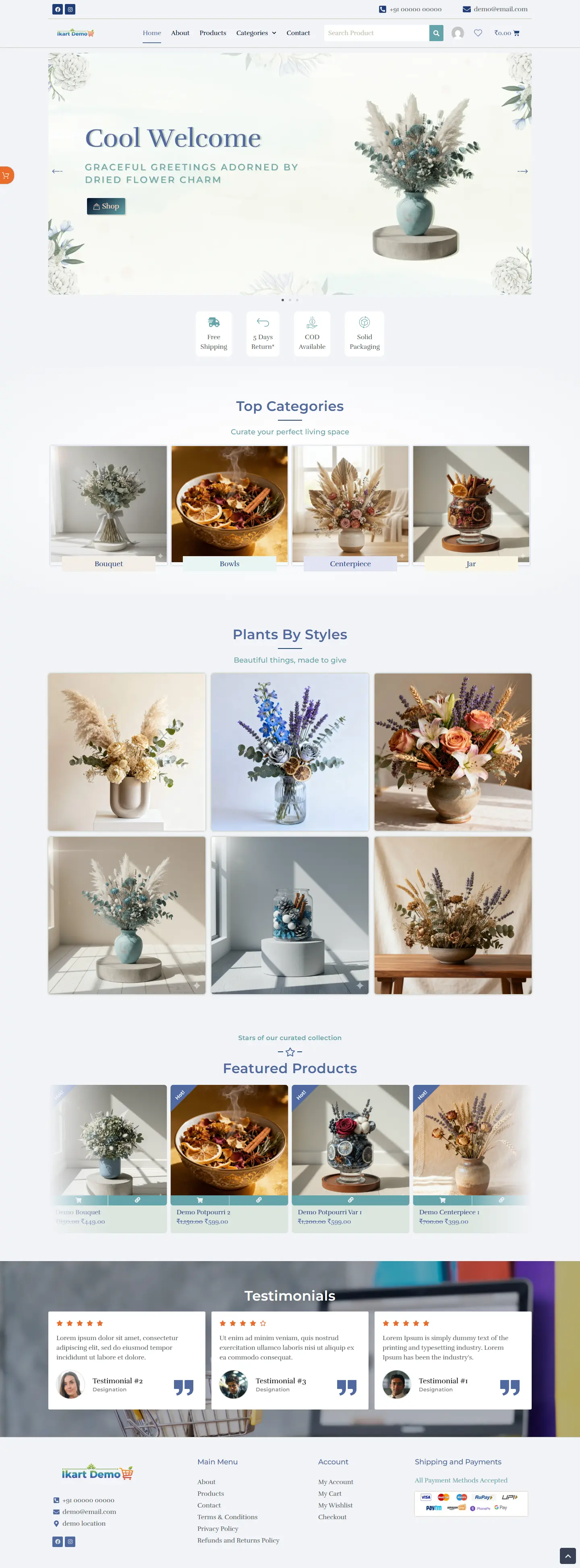 Responsive website design desktop view.